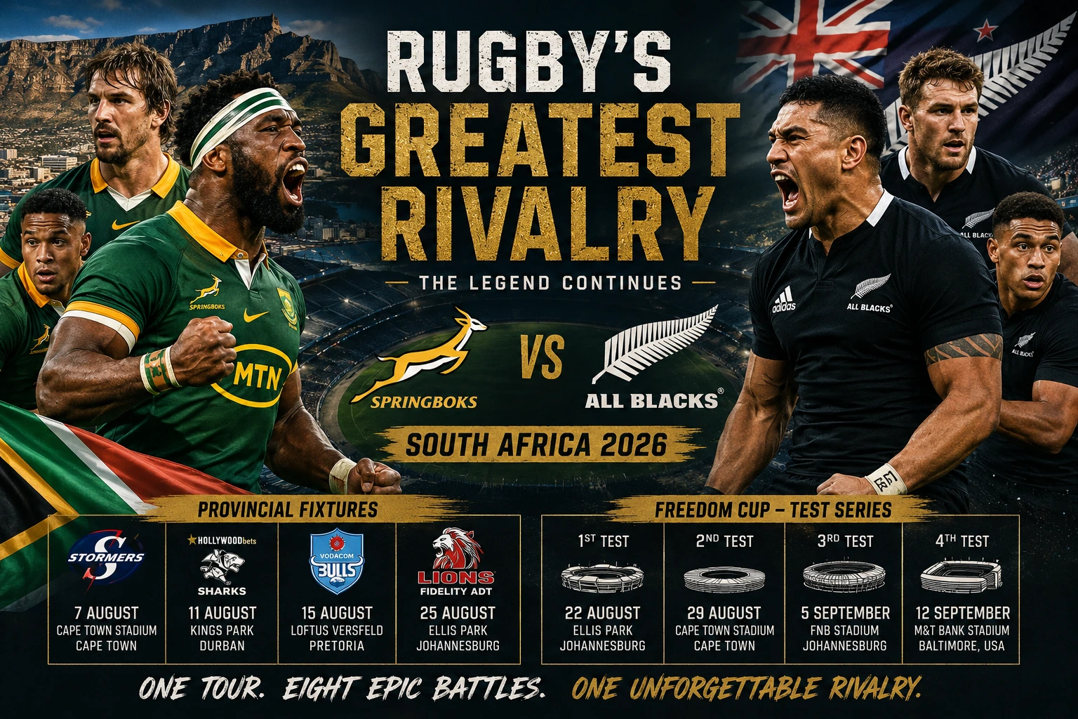 Springboks vs All Blacks 2026