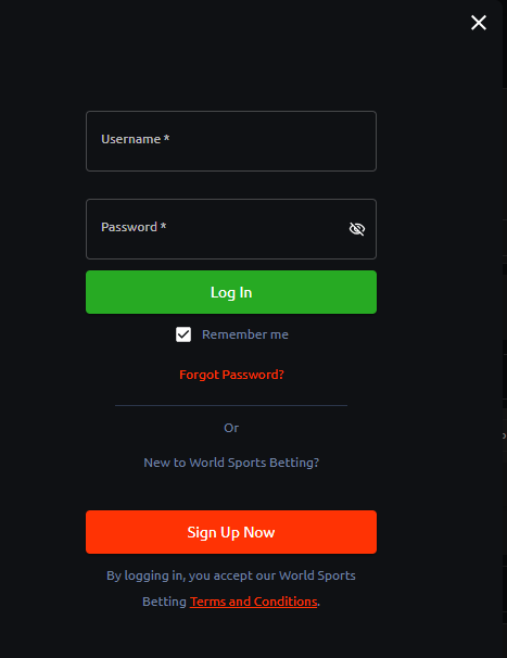 WSB login screenshot