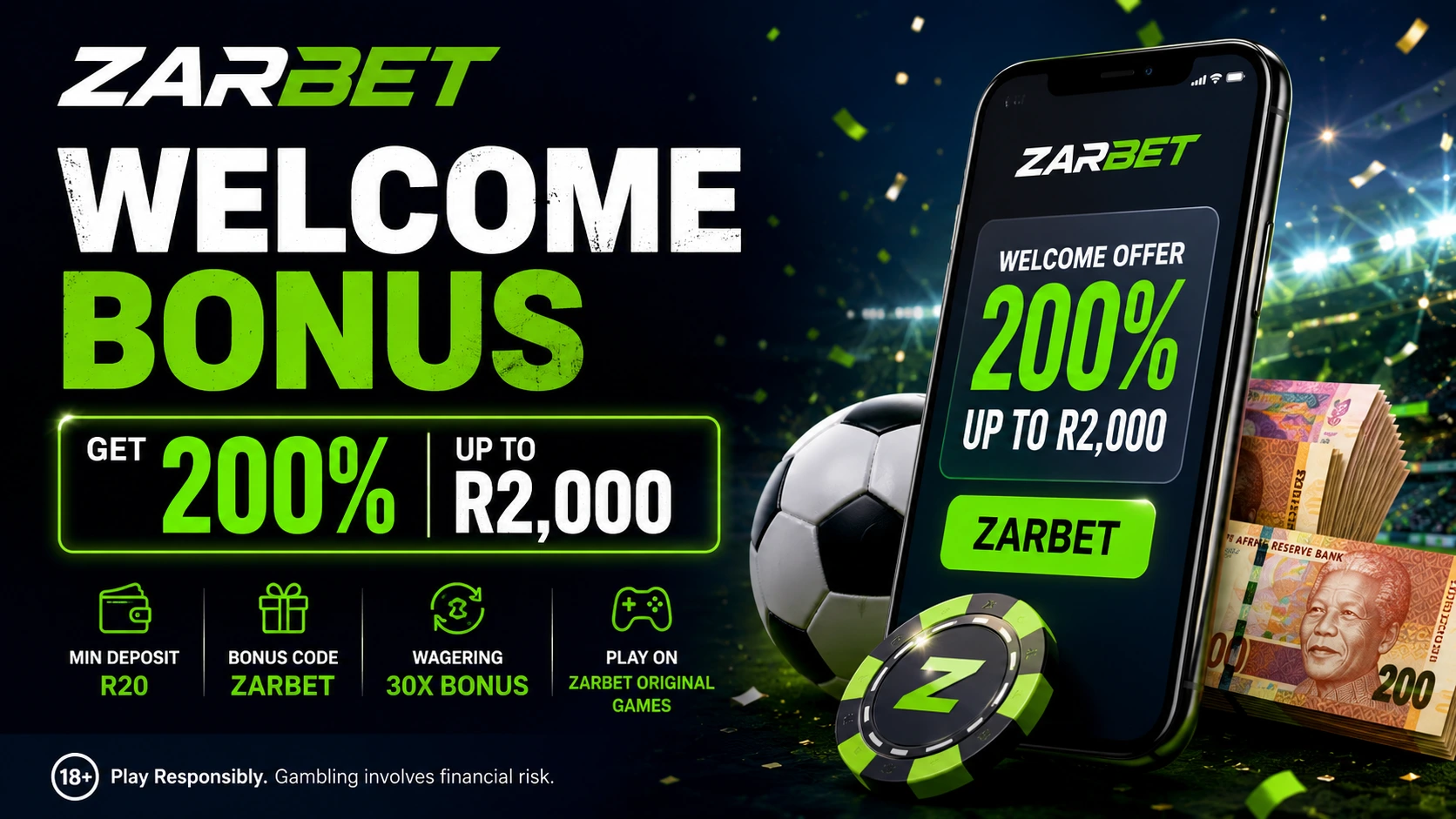 ZARbet welcome bonus